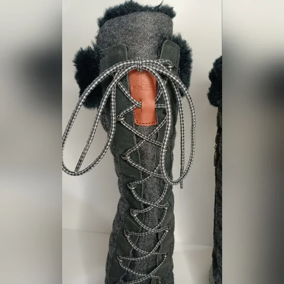 Salomon Hime High Snow Winter Boots Womens Size 7 EUR 38 Black Asphalt Pewter - Picture 6 of 12